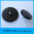 black rubber coated neodymium pot magnet holder